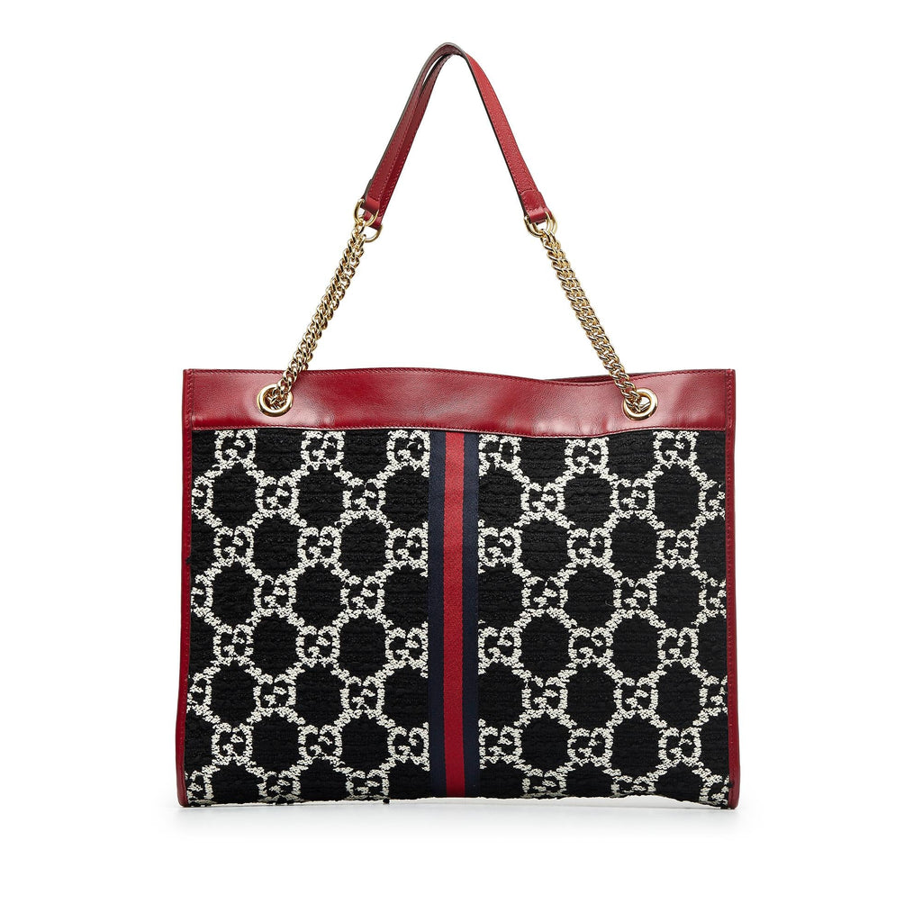 Gucci GG Tweed Rajah Web Tote (SHG-skW4za)