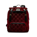 Gucci GG Velvet Double Buckle Backpack (SHG-l75XOb)