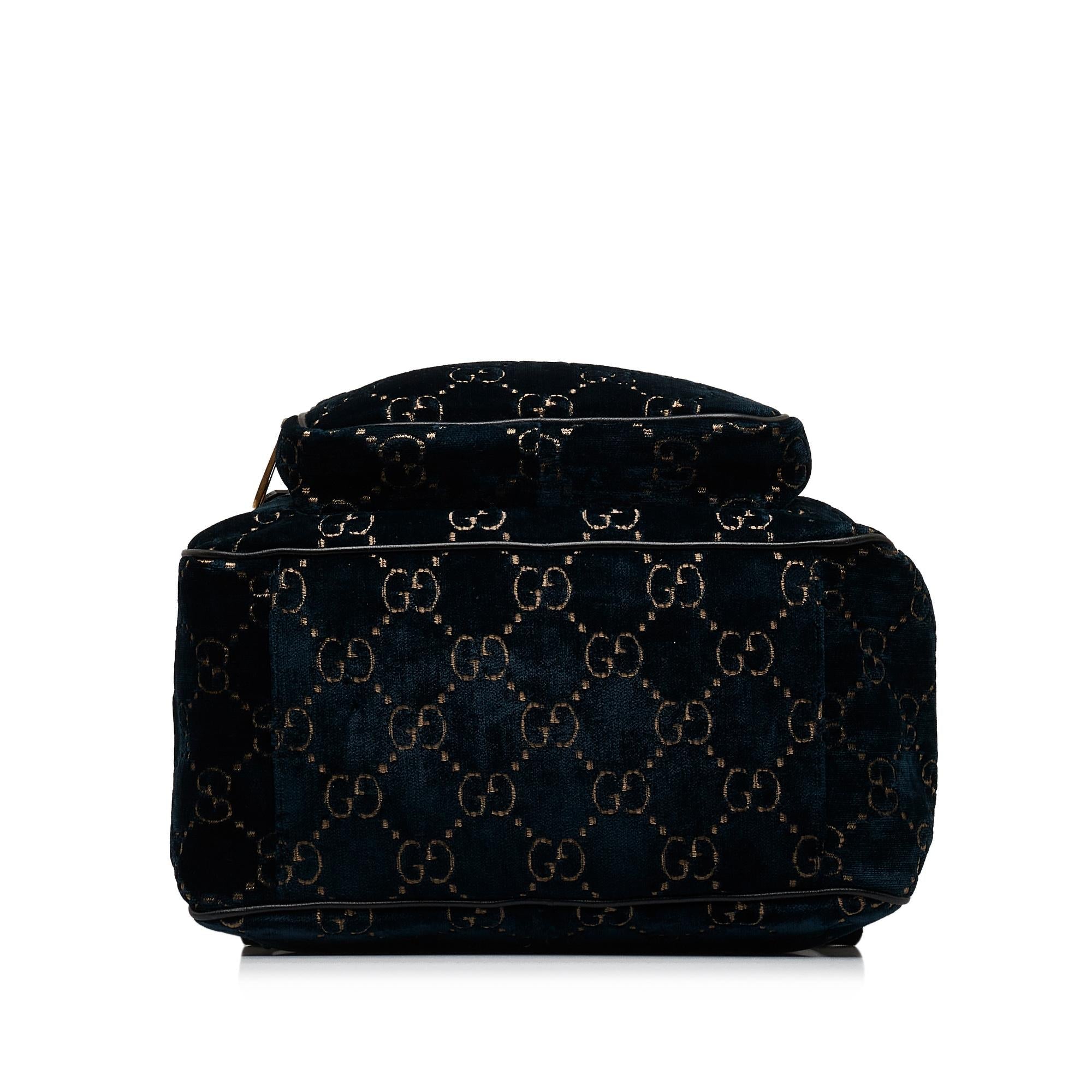 Gucci GG Velvet Double Buckle Backpack (SHG-ew8ThP)