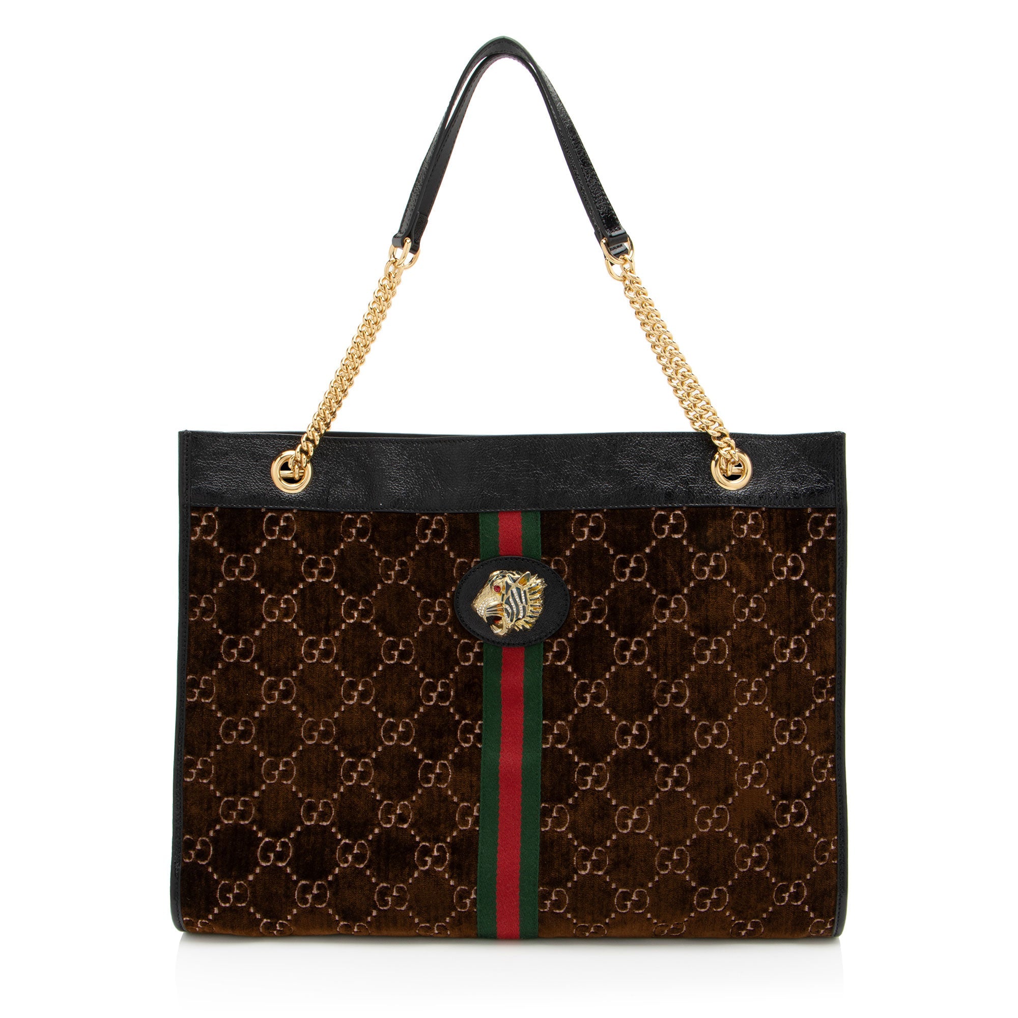 Gucci GG Velvet Rajah Large Tote (SHF-n1PHcG)