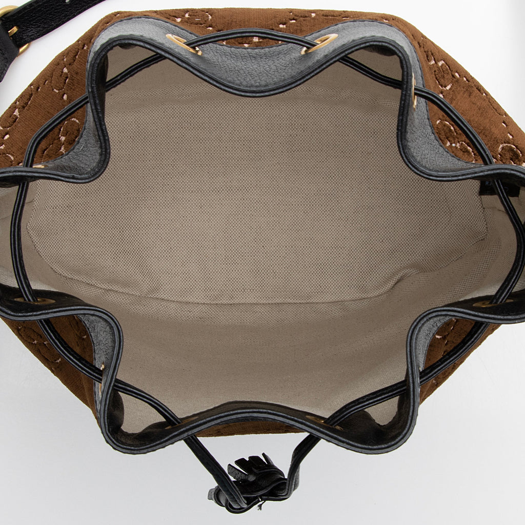 Gucci GG Velvet Web Bucket Bag (SHF-22988)