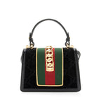 Gucci GG Velvet Web Sylvie Mini Top Handle (SHF-G3UDXc)
