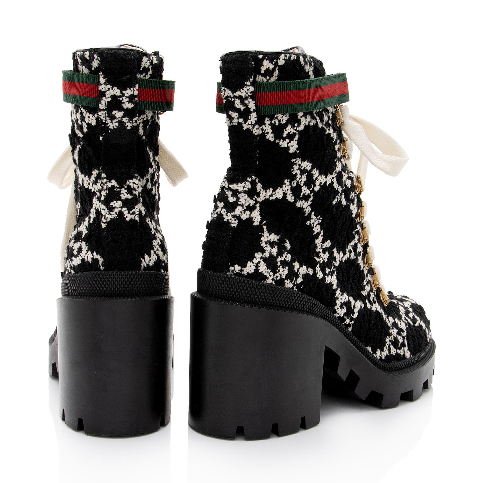 Gucci GG Wool Combat Boots - Size 7 / 37 (SHF-QorvyW)