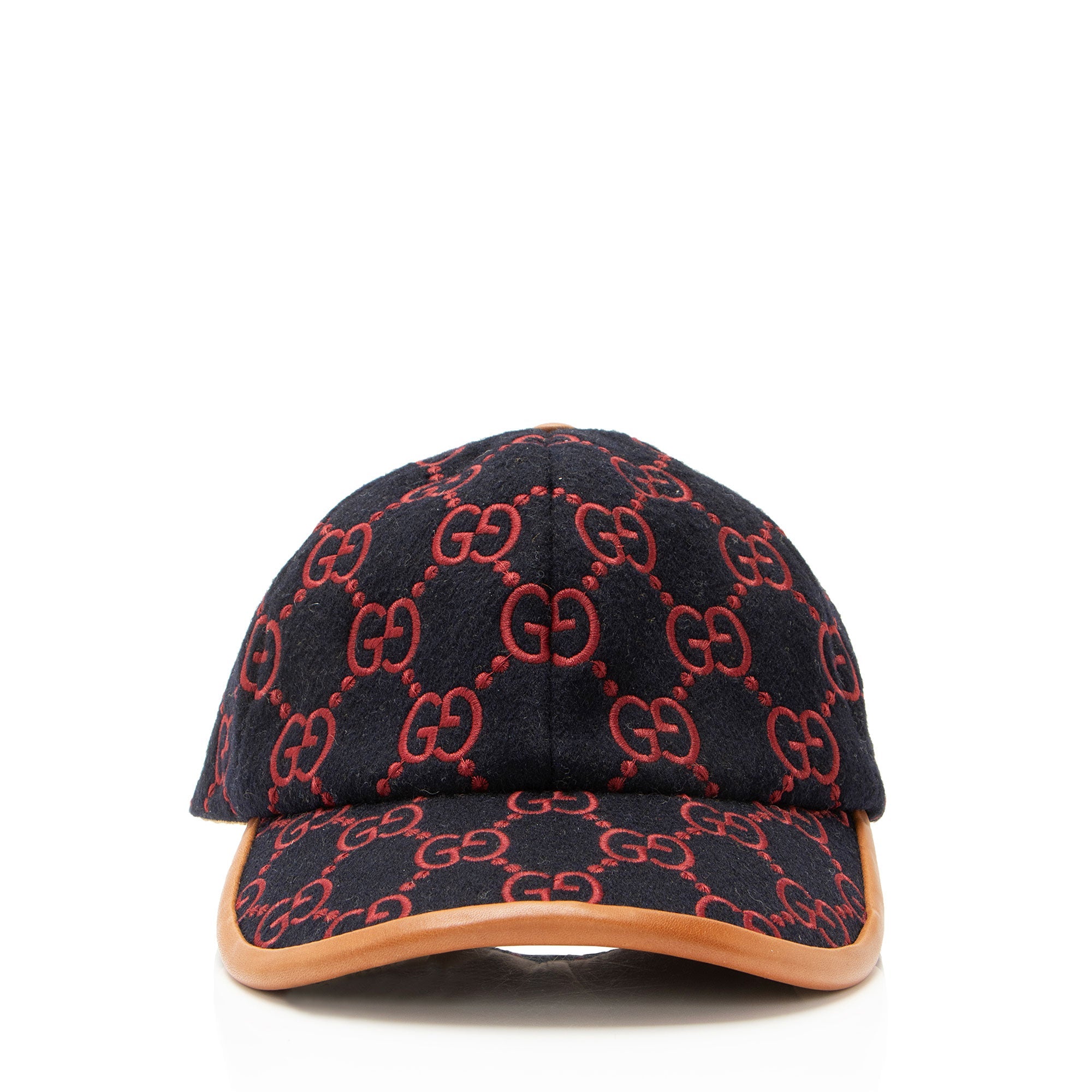 Gucci GG Wool Embroidered Baseball Hat - Size M