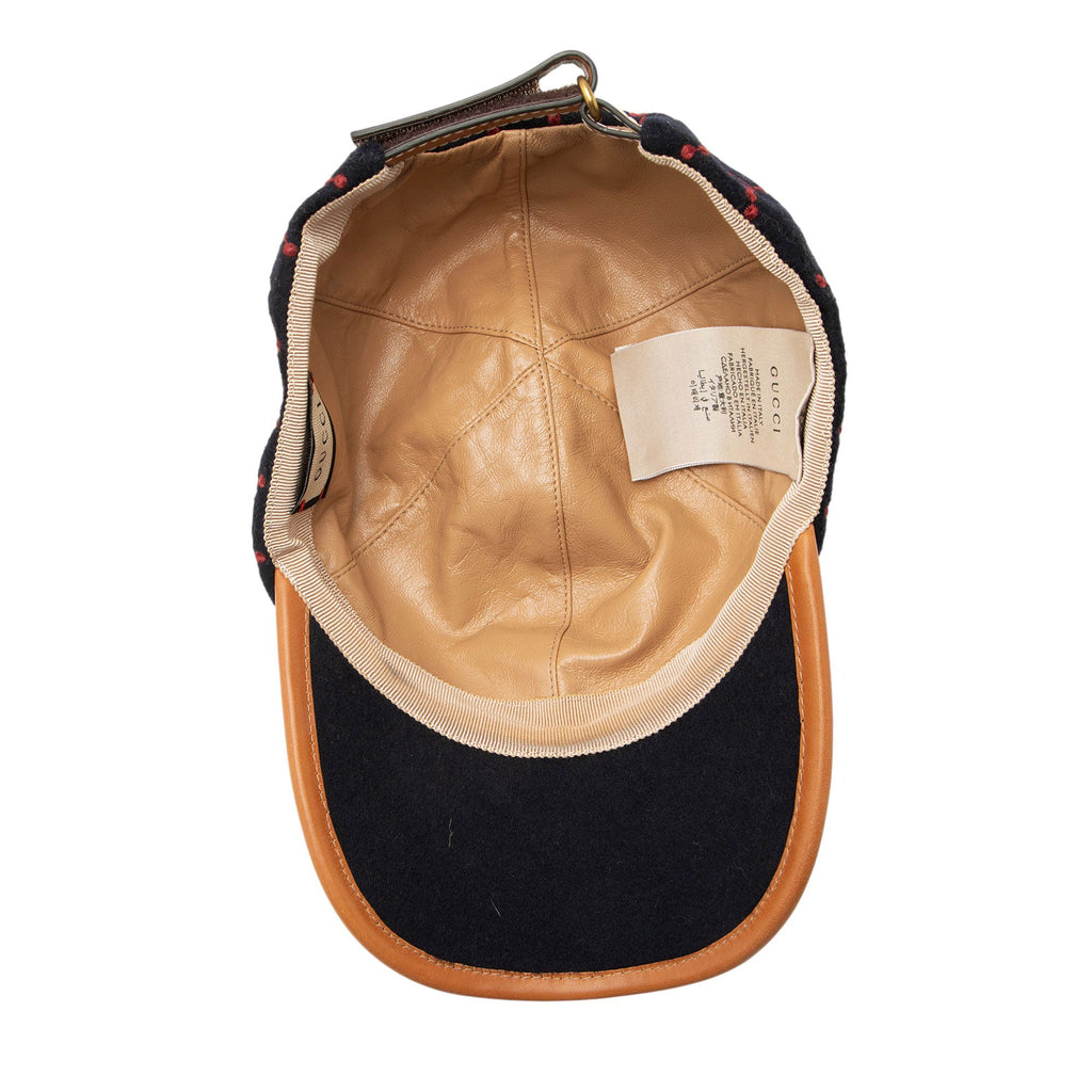 Gucci GG Wool Embroidered Baseball Hat - Size M