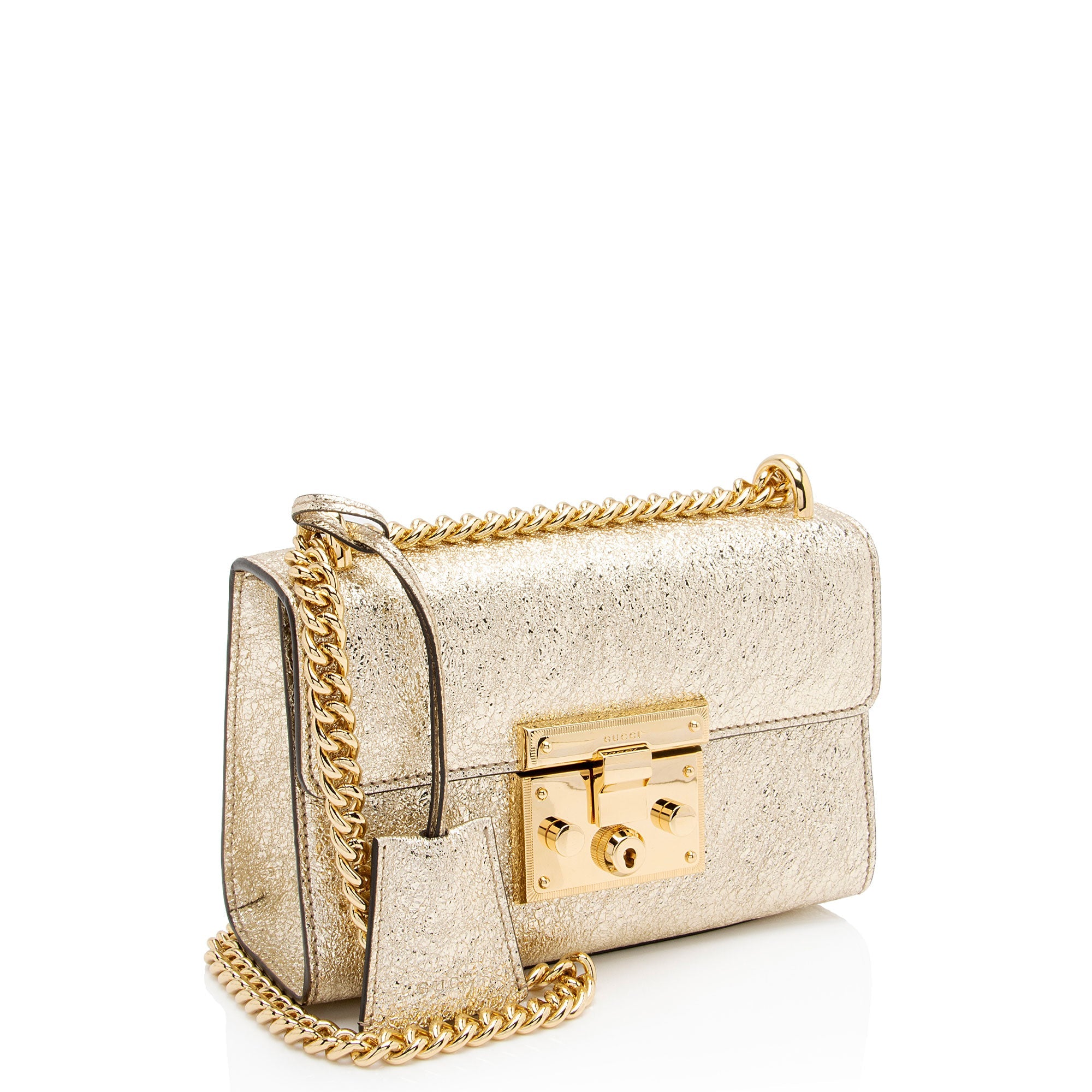 Gucci Galassia Leather Padlock Small Shoulder Bag (SHF-Tu7mRP)