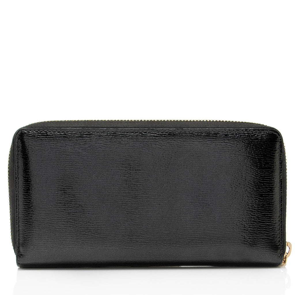 Gucci Glazed Leather Zip Around Wallet