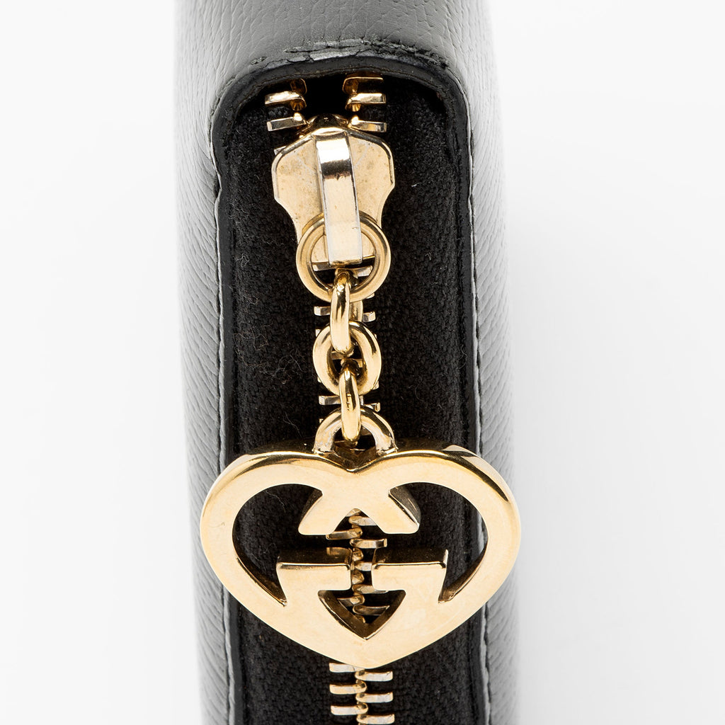 Gucci Glazed Leather Zip Around Wallet