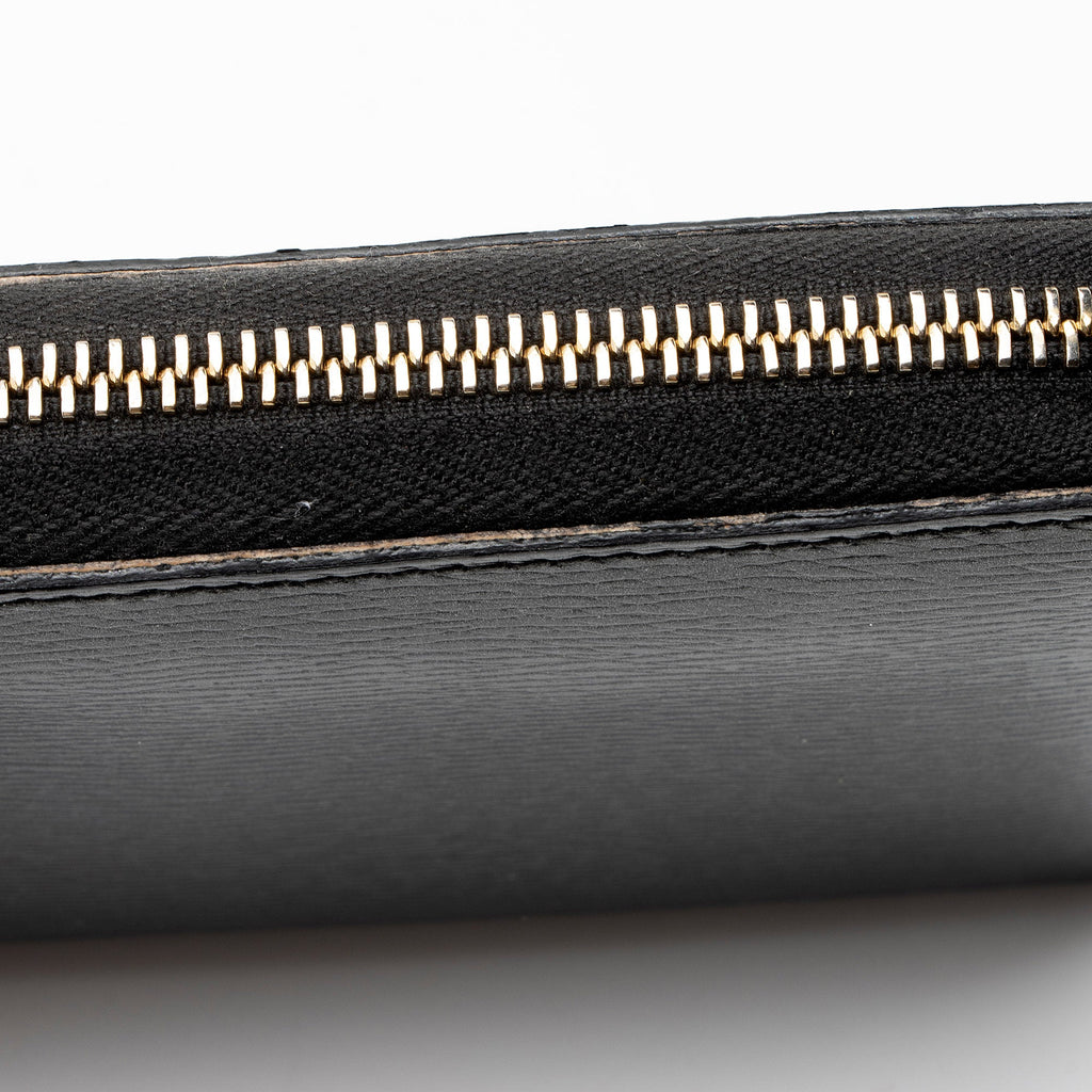 Gucci Glazed Leather Zip Around Wallet