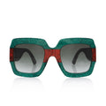 Gucci Glitter Web Interlocking G Square Sunglasses (SHF-siNUmD)