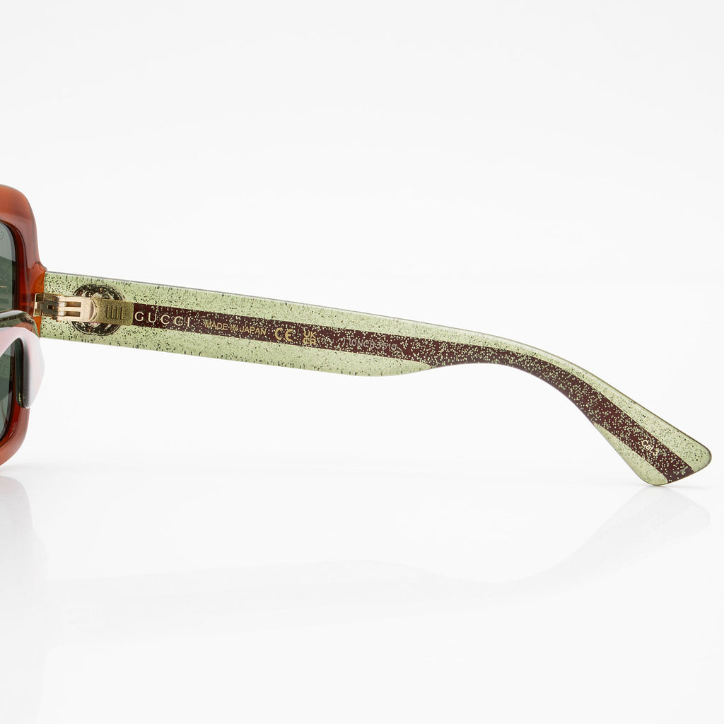 Gucci Glitter Web Interlocking G Square Sunglasses