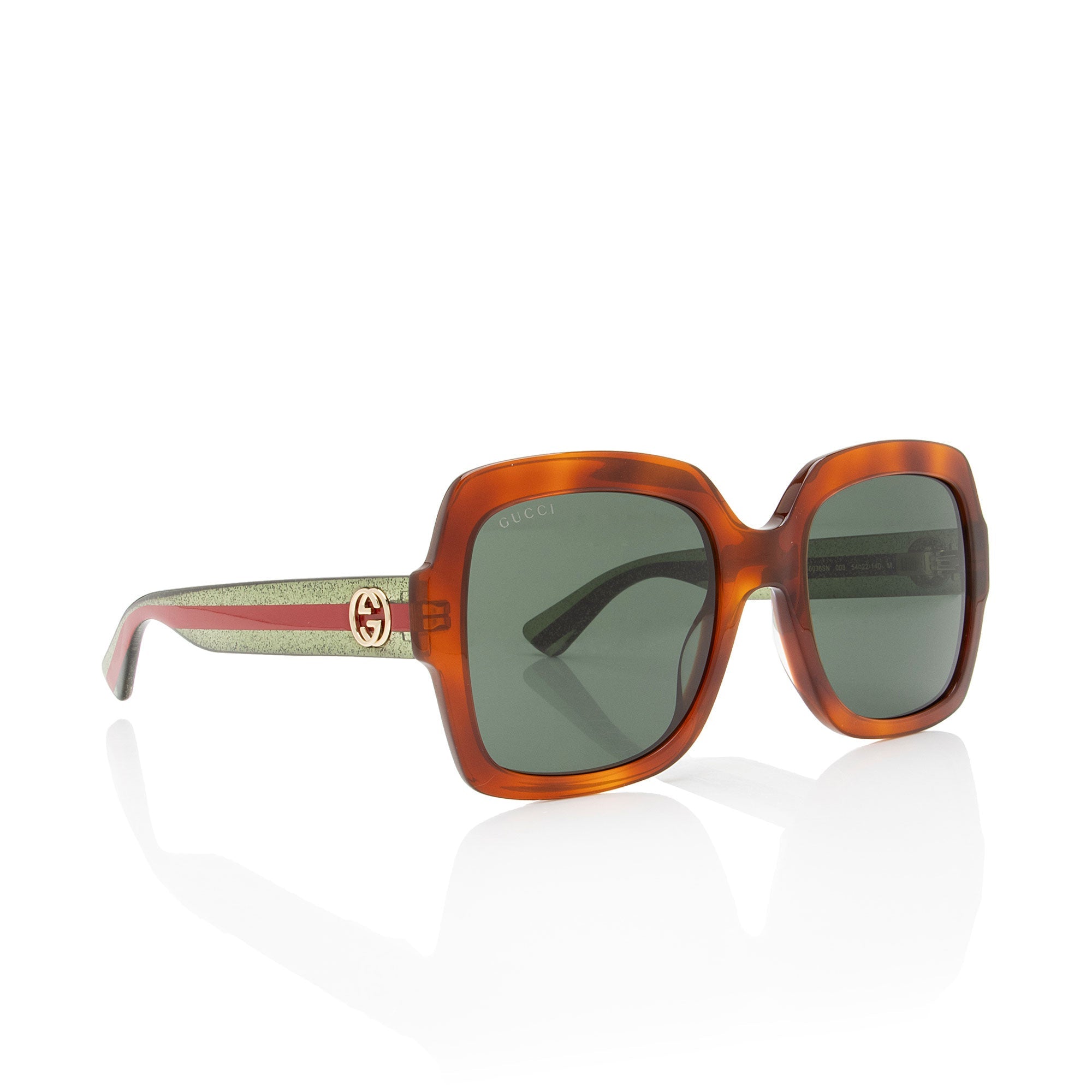 Gucci Glitter Web Interlocking G Square Sunglasses