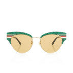 Gucci Glitter Web Sylvie Interlocking G Cateye Sunglasses
