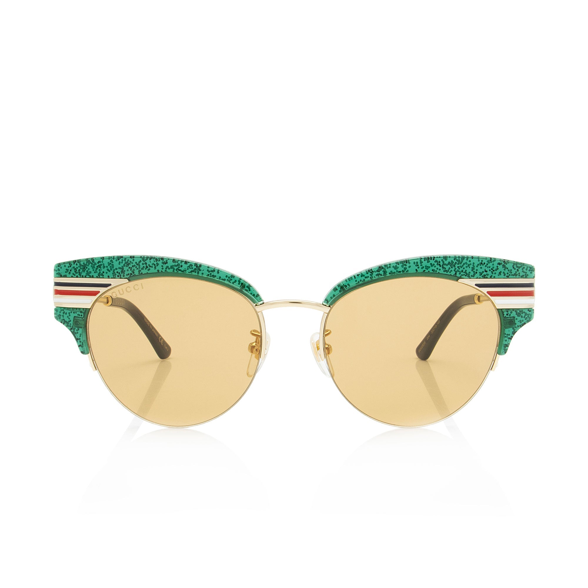 Gucci Glitter Web Sylvie Interlocking G Cateye Sunglasses