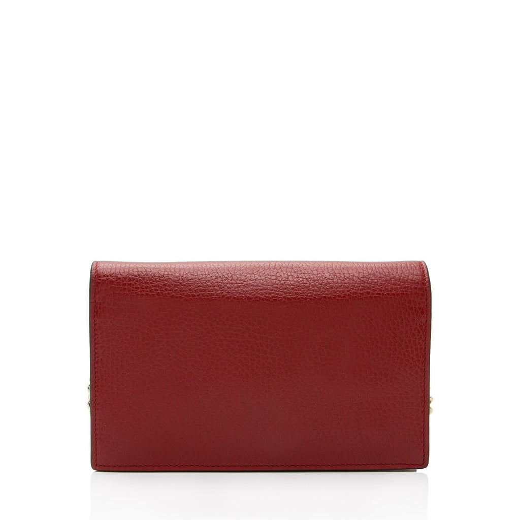 Gucci Grained Calfskin Interlocking G Chain Wallet (SHF-a75ZPj)