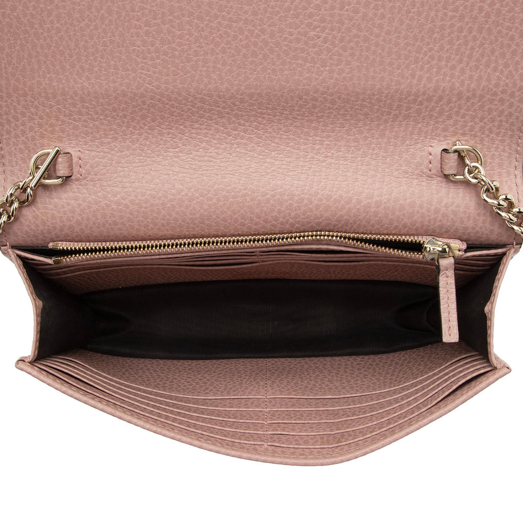 Gucci Grained Calfskin Interlocking G Chain Wallet (SHF-wuQC6s)