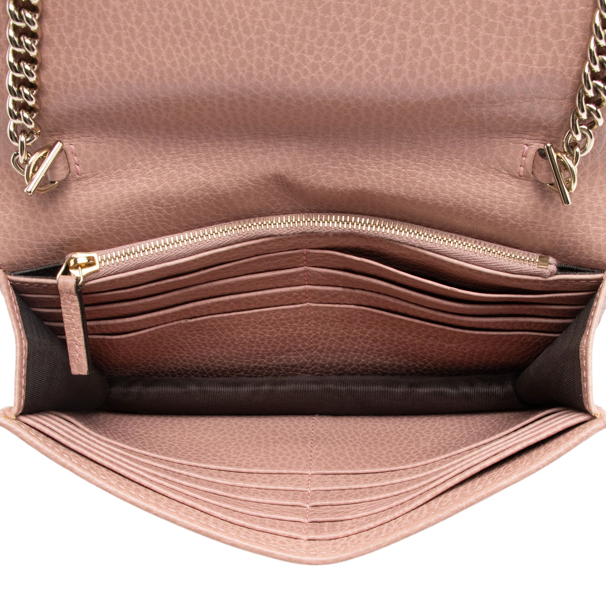 Gucci Leather Interlocking G Chain Wallet (SHF-ynDxvx)
