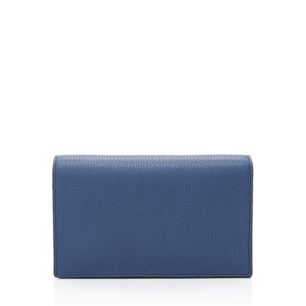 Gucci Grained Calfskin Interlocking G Chain Wallet (SHF-hln5dz)