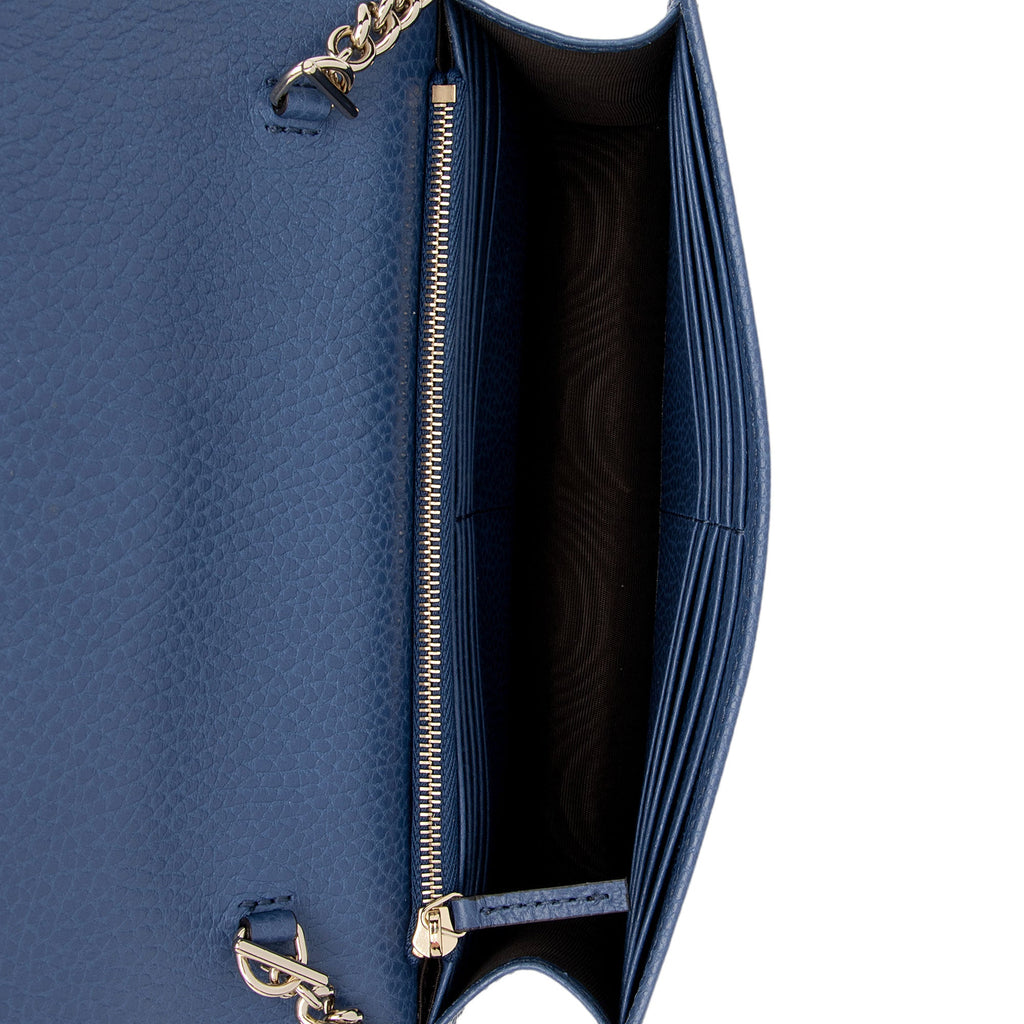 Gucci Grained Calfskin Interlocking G Chain Wallet (SHF-hln5dz)