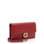 Gucci Grained Calfskin Interlocking G Chain Wallet (SHF-SJaalH)