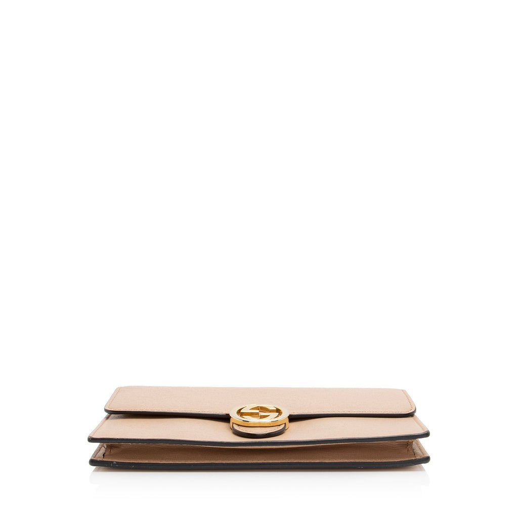 Gucci Grained Calfskin Interlocking G Chain Wallet