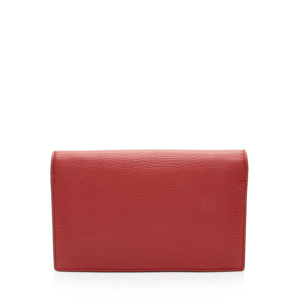 Gucci Grained Calfskin Interlocking G Chain Wallet