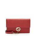 Gucci Grained Calfskin Interlocking G Chain Wallet
