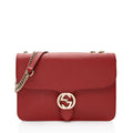 Gucci Grained Calfskin Interlocking G Medium Shoulder Bag (SHF-22611)