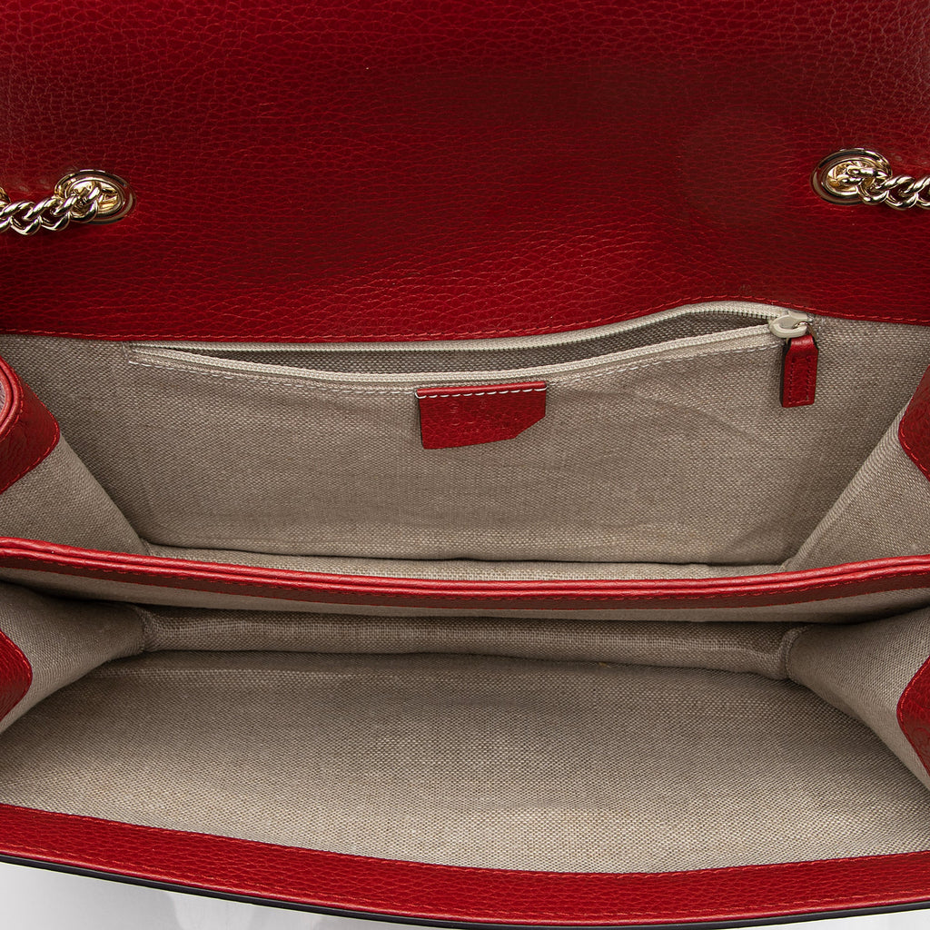 Gucci Grained Calfskin Interlocking G Medium Shoulder Bag (SHF-22410)
