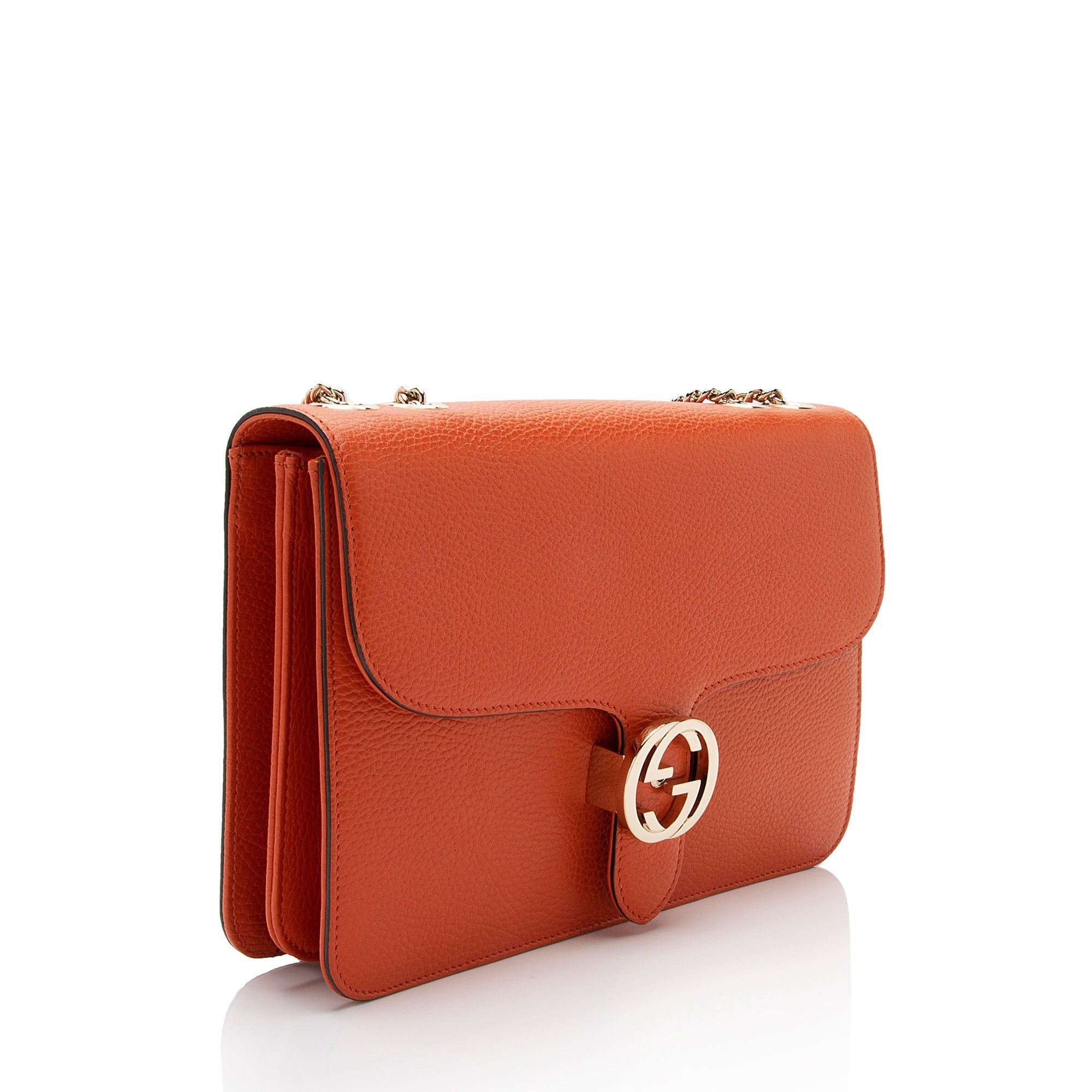 Gucci Leather Interlocking G Medium Shoulder Bag (SHF-CvvGnm)