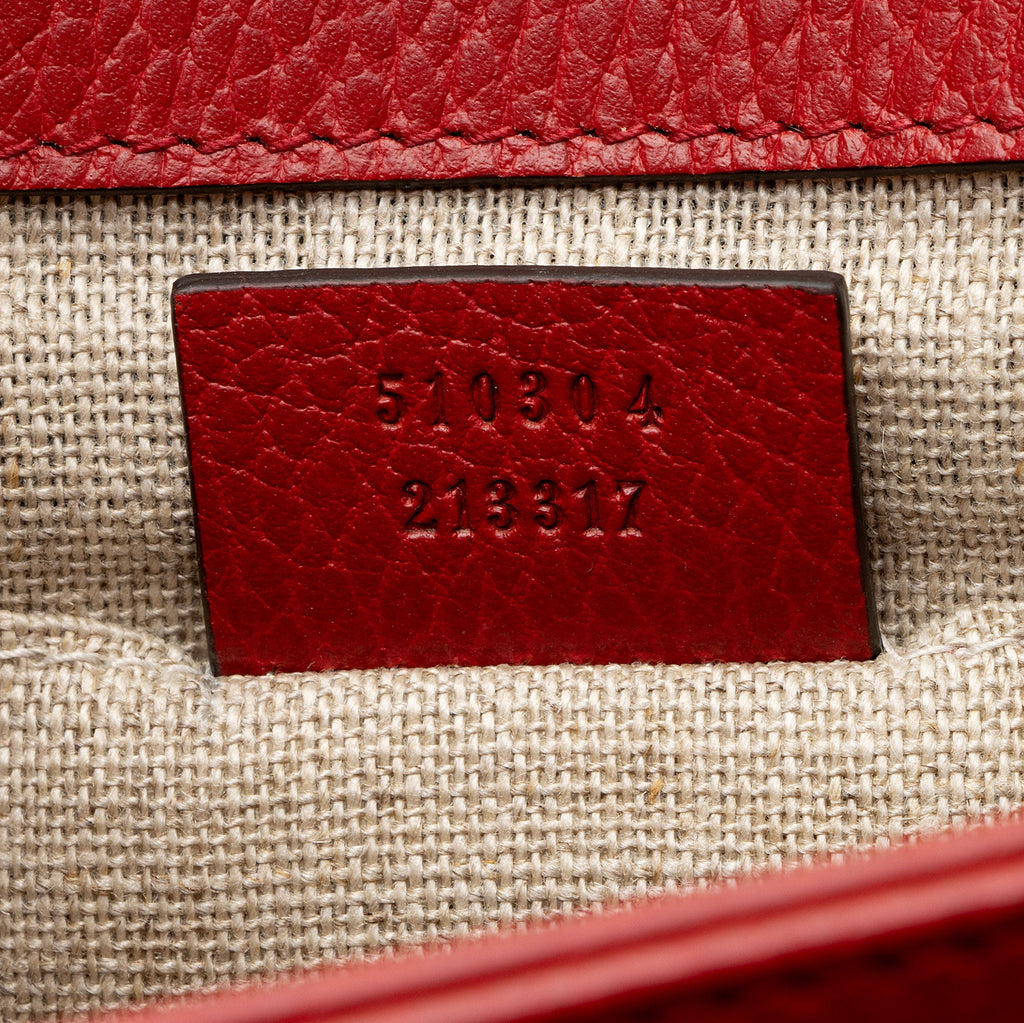 Gucci Grained Calfskin Interlocking G Small Shoulder Bag (SHF-0utu9Q)