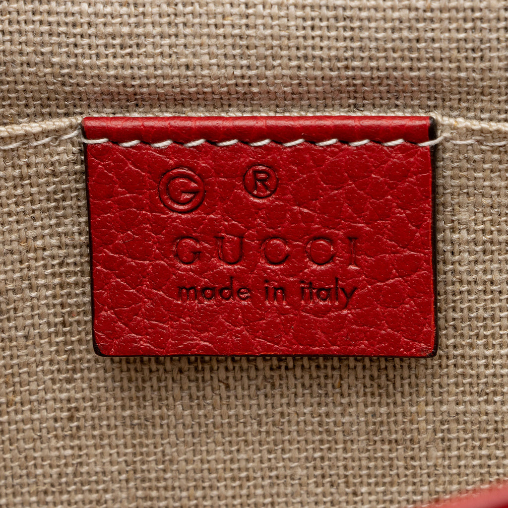 Gucci Grained Calfskin Interlocking G Small Shoulder Bag (SHF-0utu9Q)