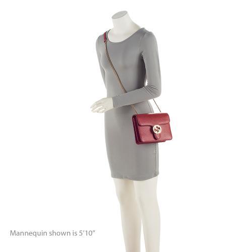 Gucci Grained Calfskin Interlocking G Small Shoulder Bag (SHF-0utu9Q)