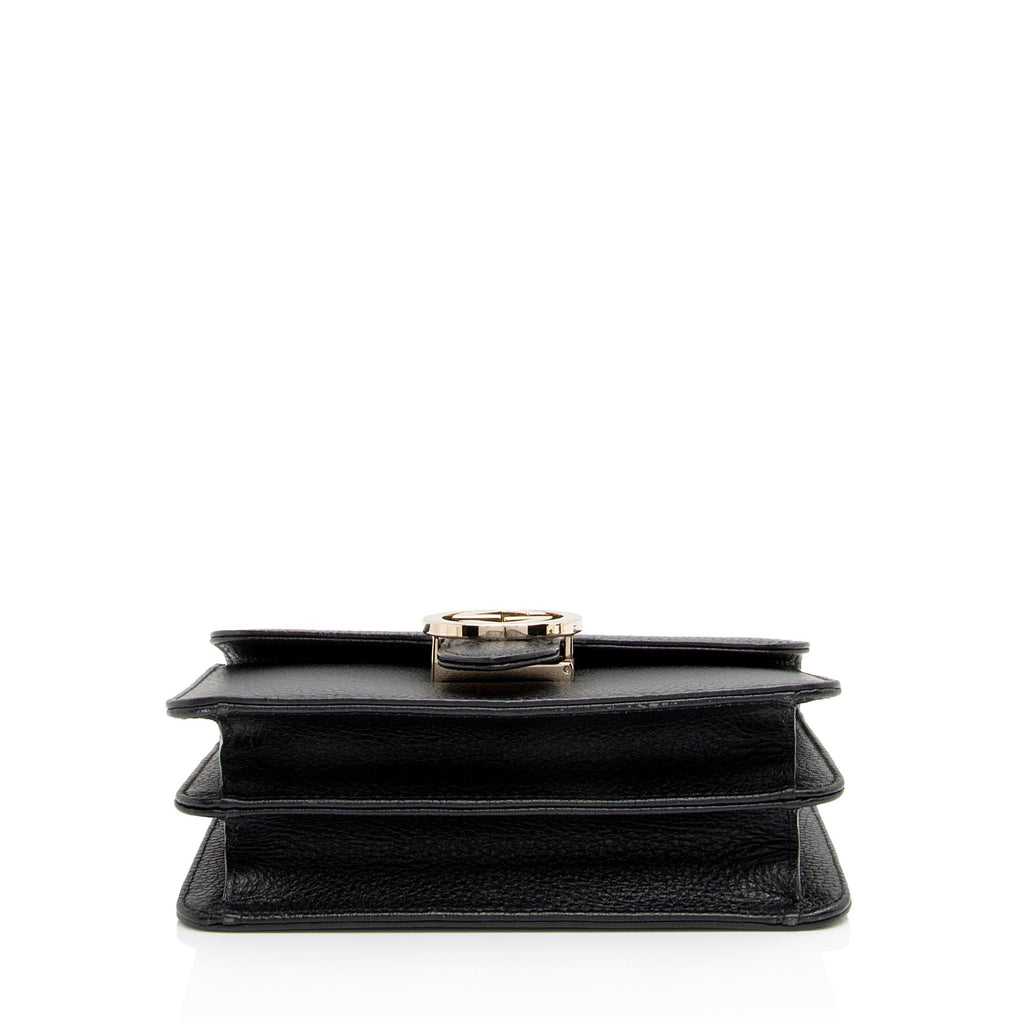Gucci Grained Calfskin Interlocking G Small Shoulder Bag (SHF-1AVxLZ)
