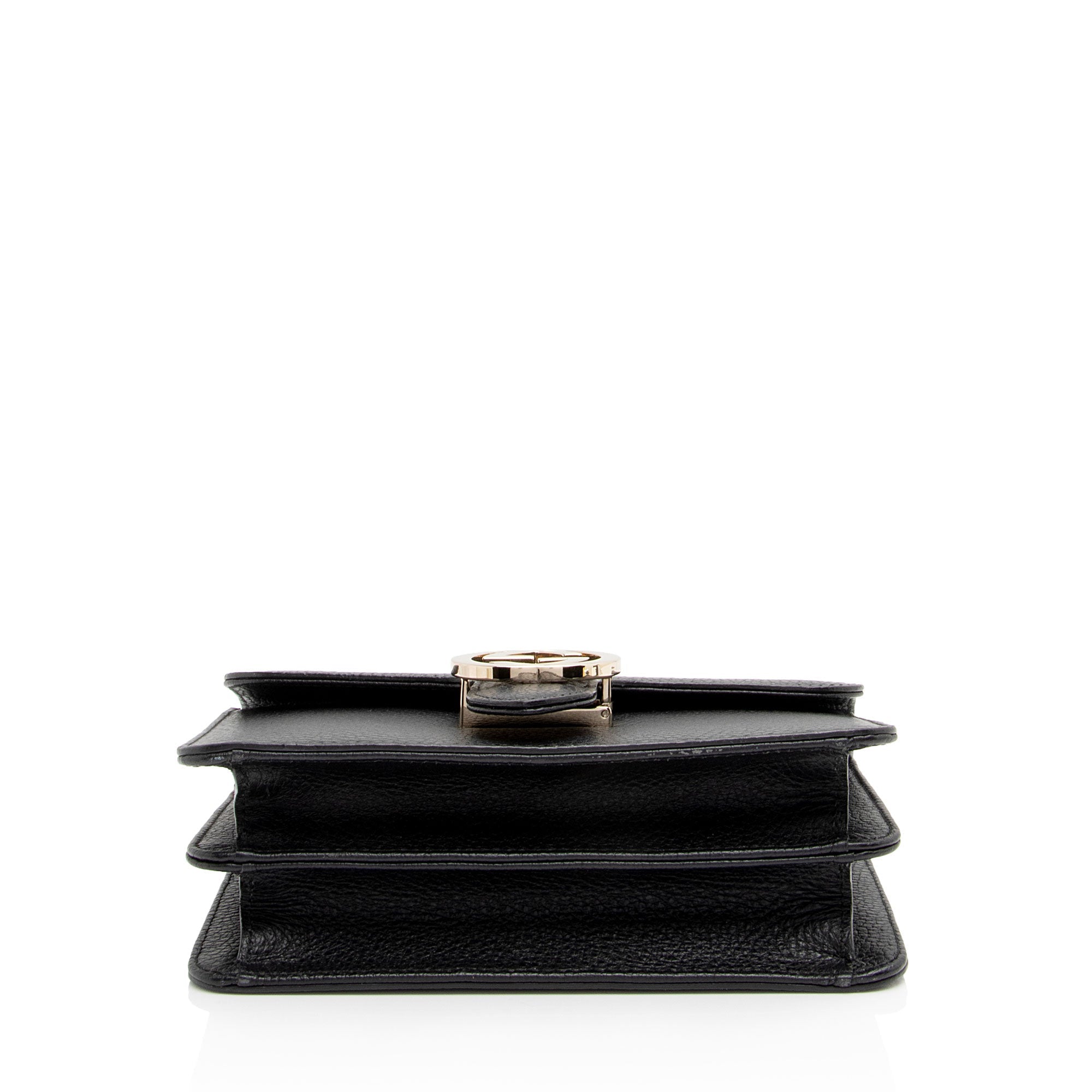 Gucci Grained Calfskin Interlocking G Small Shoulder Bag (SHF-1AVxLZ)