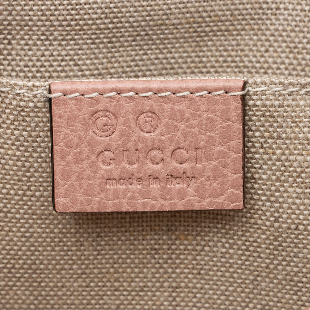 Gucci Grained Calfskin Interlocking G Small Shoulder Bag (SHF-BPuIFX)