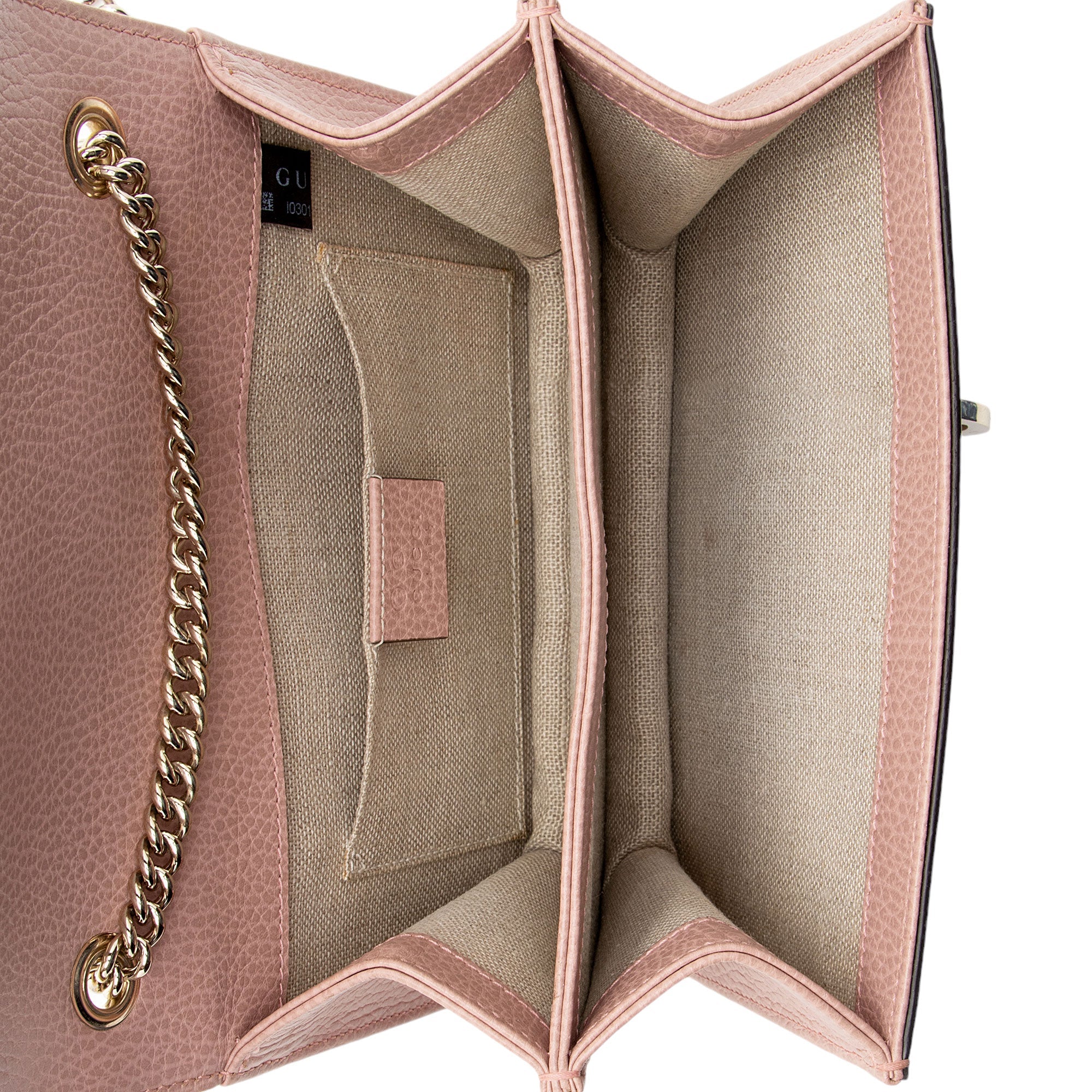 Gucci Grained Calfskin Interlocking G Small Shoulder Bag (SHF-eMNjXX)