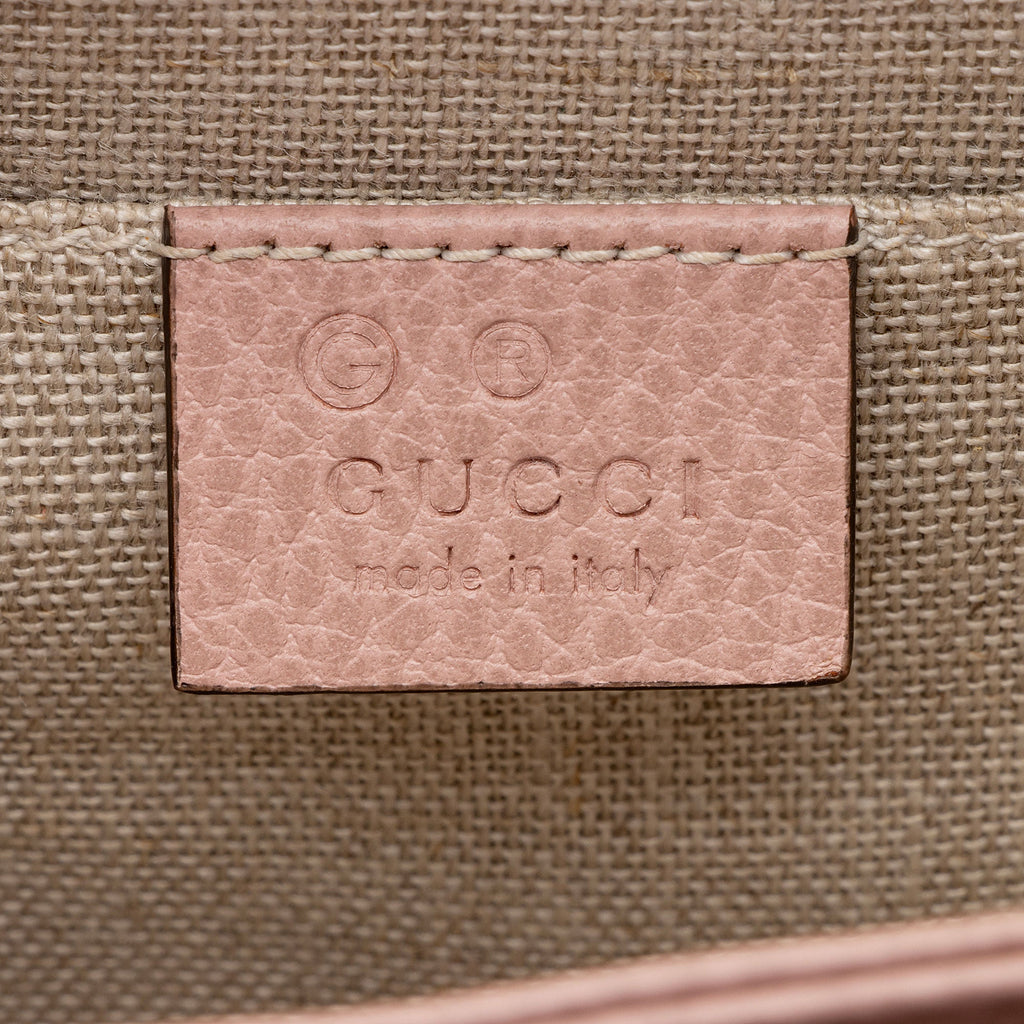 Gucci Grained Calfskin Interlocking G Small Shoulder Bag (SHF-eMNjXX)