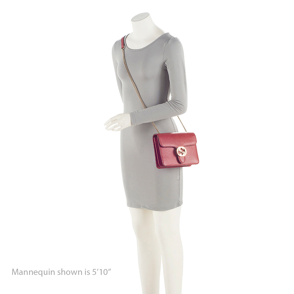 Gucci Grained Calfskin Interlocking G Small Shoulder Bag