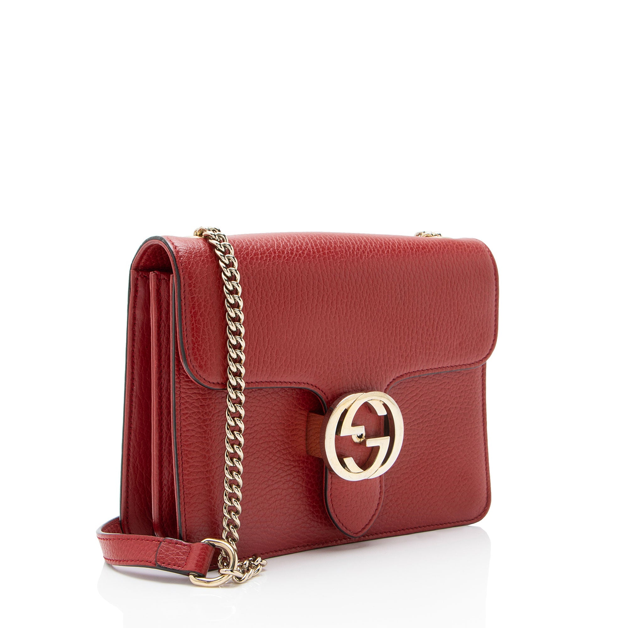 Gucci Grained Calfskin Interlocking G Small Shoulder Bag
