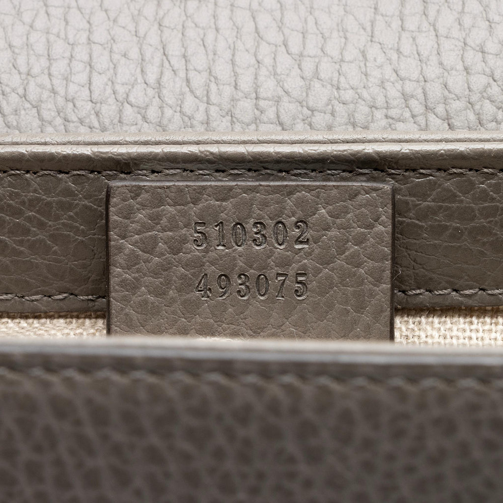 Gucci Leather Interlocking G Small Top Handle