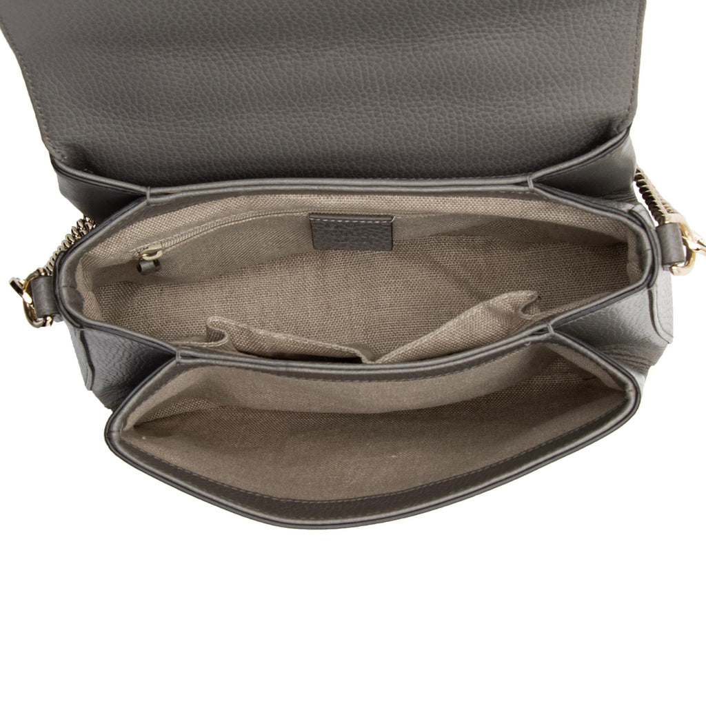 Gucci Leather Interlocking G Small Top Handle