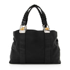 Gucci Grained Leather Bamboo Bar Medium Tote (SHF-19935)