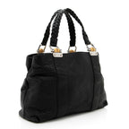 Gucci Grained Leather Bamboo Bar Medium Tote (SHF-19935)