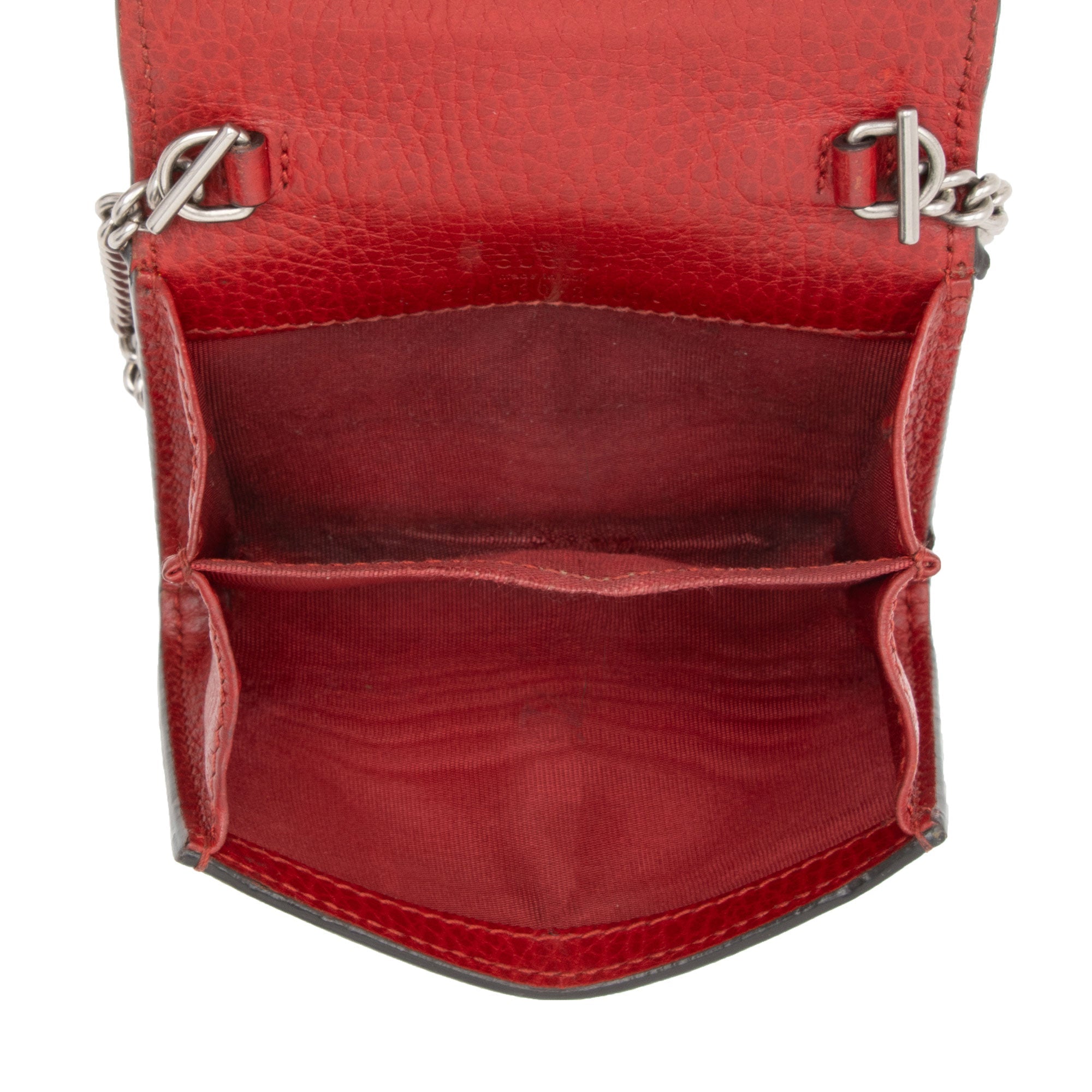 Gucci Grained Leather Dionysus Card Case Chain Bag (SHF-l9jmCE)
