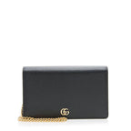 Gucci Grained Leather GG Marmont Mini Chain Bag (SHF-9urvWF)