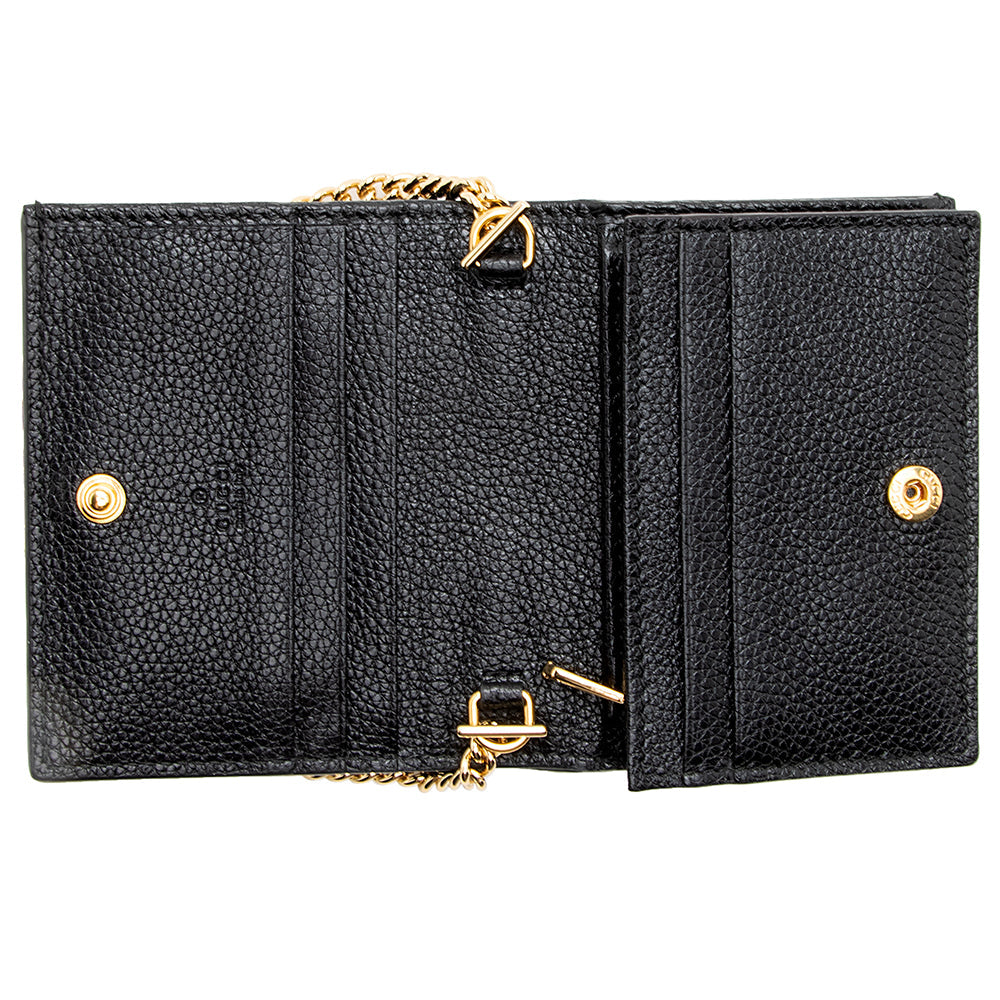 Gucci Grained Leather Zumi Card Case Chain Bag (SHF-19272)