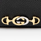Gucci Grained Leather Zumi Card Case Chain Bag (SHF-19173)