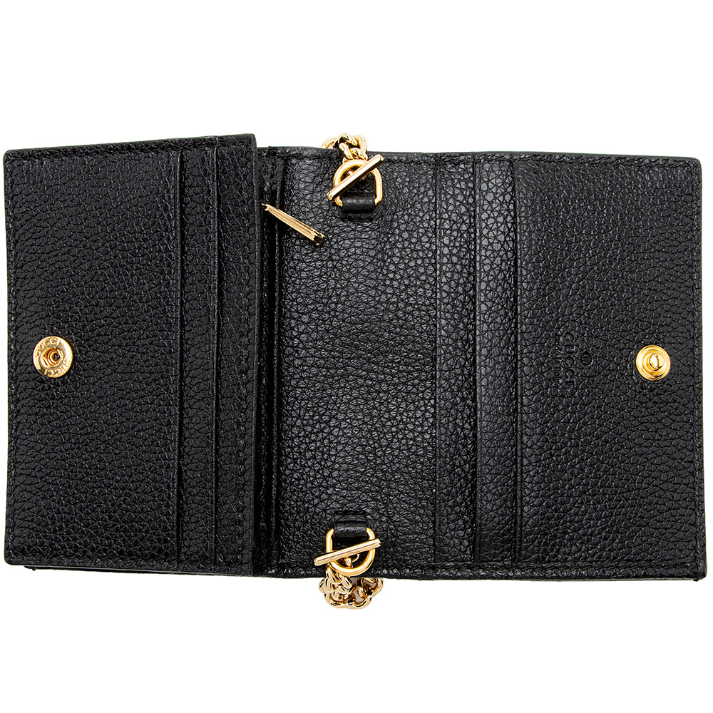 Gucci Grained Leather Zumi Card Case Chain Bag (SHF-19173)