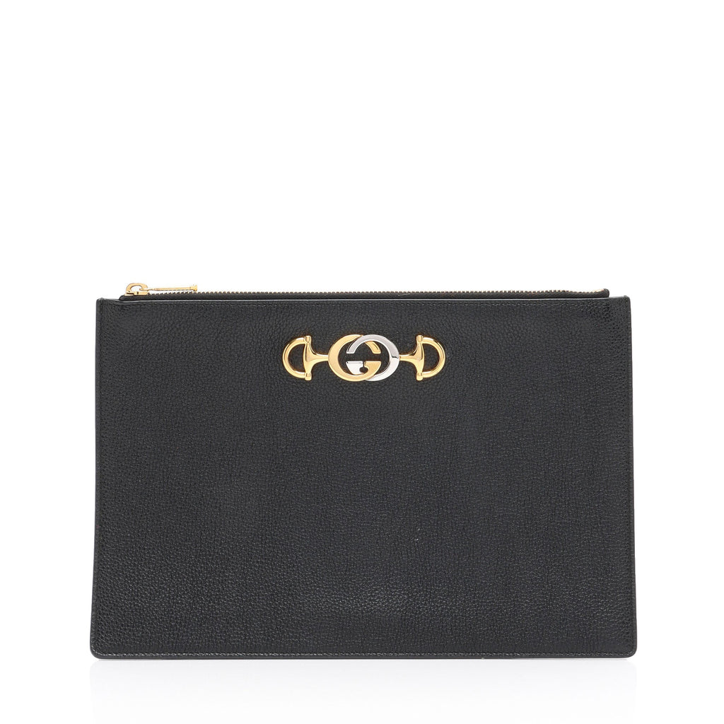 Gucci Grained Leather Zumi Pouch (SHF-AvV2u4)